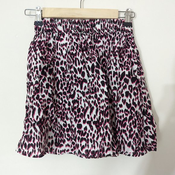Leopard Print White & Pink 'Fluffy' Skater Skirt H&M size 4 - Picture 7 of 12